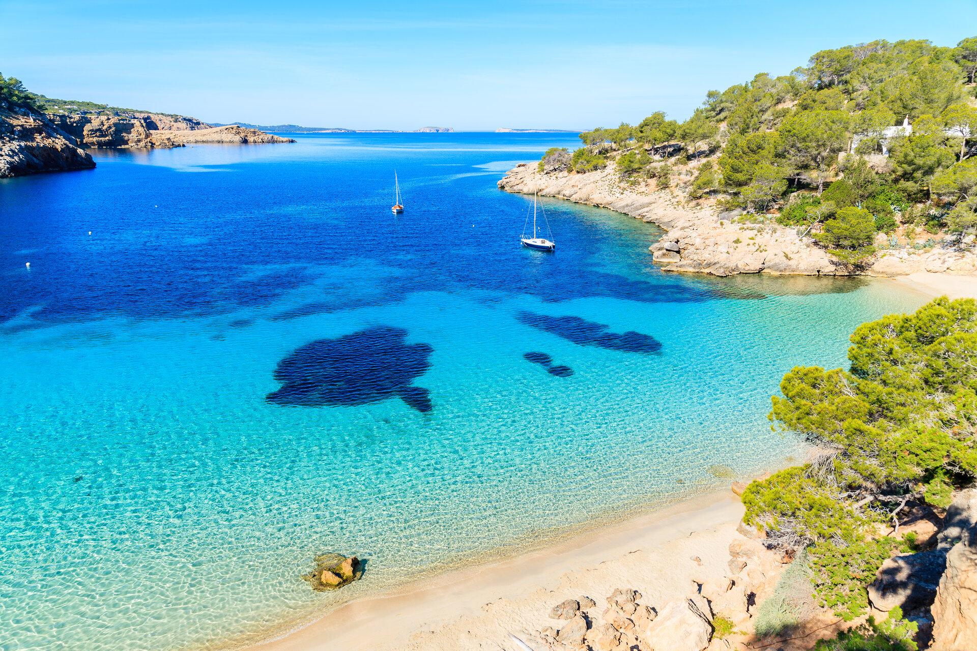 View of beautiful beach in Cala Salada